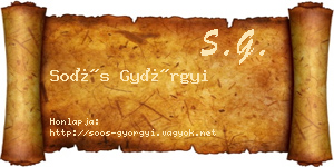 Soós Györgyi névjegykártya